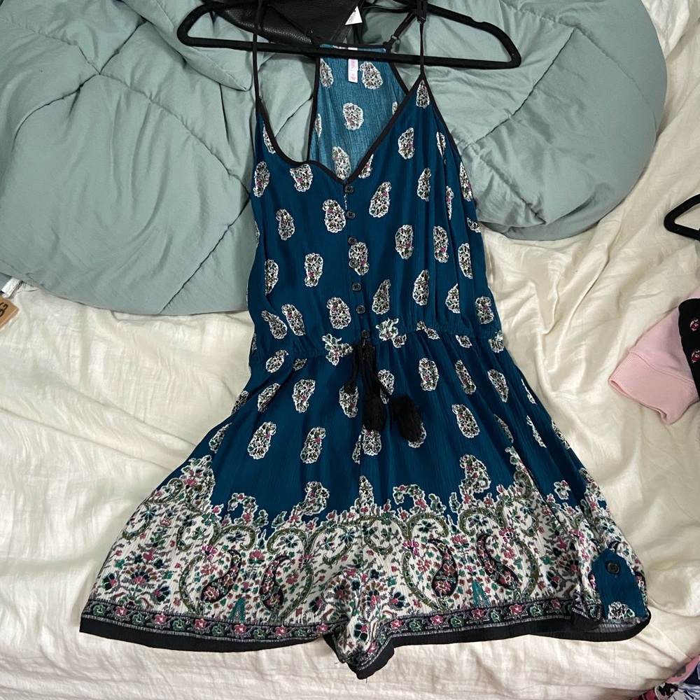 Blue Romper with Designs